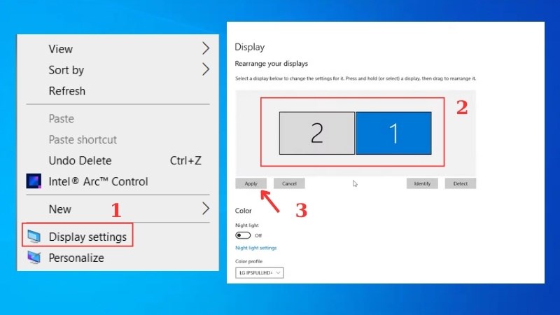 Hướng dẫn cách chọn màn hình chính khi dụng 2 màn hình